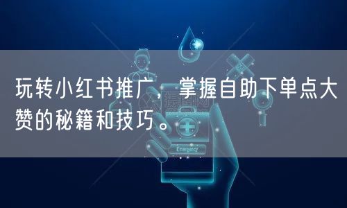 玩转小红书推广，掌握自助下单点大赞的秘籍和技巧。