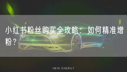 小红书粉丝购买全攻略:如何精准增粉?