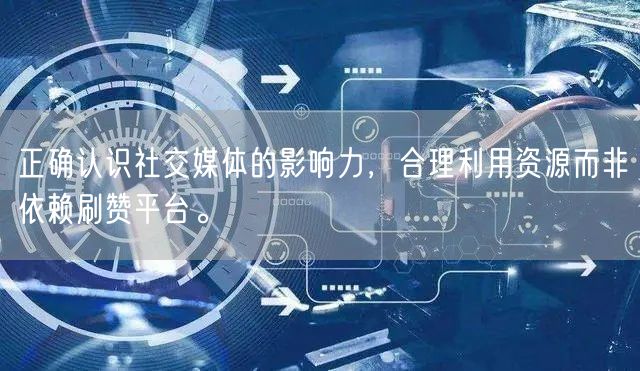 正确认识社交媒体的影响力,合理利用资源而非依赖刷赞平台。